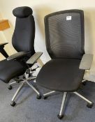 2 x Ergonomical Office Swivel Chairs