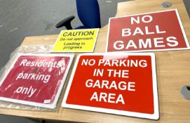 2 x Large Parking Notice Signs - Residents Parking Only / No Parking in the Garage Area - 60 x 45 cm