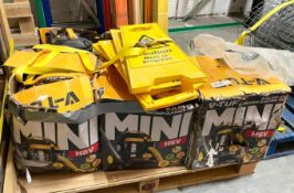 1 x Assorted Pallet Containing V-Tuf Mini HSV M-Class Dust Extraction Vacuum Cleaners, Wet Floor Sig