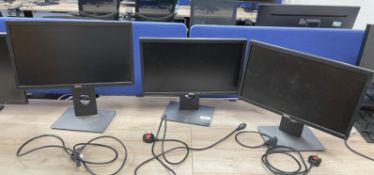 3 x Dell Flat Screen Monitors - Supplied with Power Cables