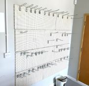 1 x Collection of Retail Peg Boards with Pegboard Hooks and Mounting Brackets - Dimensions: 165 x 16