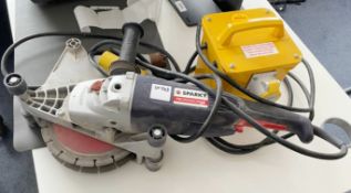 1 x Sparky FK652 Professional 110v Grinder with a 110v Site Transformer - Boxed With Accessories