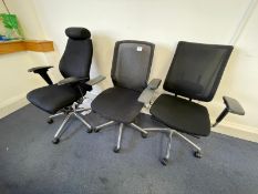 3x Ergonomical Office Swivel Chairs