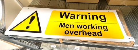 1 x Pack of Safety Signs 'WARNING MEN WORKING OVERHEAD' - Unused Stock