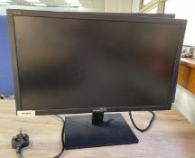 1 x HannsG 21.5 Inch Flat Screen Monitor with Built in Stereo Speakers, 5ms Response Time
