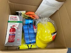 8 x PPE Safety Kits including Safety Helmet, Gloves, Eyewash, Hi-Vis, 1kg Fire Extinguisher