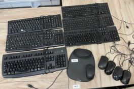 6 x USB Wired Keyboards and 4 x USB Wired Computer Mice - Various Brands Included