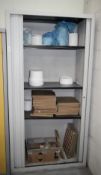1 x Upright Steel Storage Cabinet with Tambour Sliding Doors - Ref: VSS223