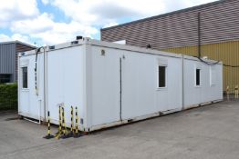 1 x Modular Quad Portakabin Building - Features Canteen Equipment, Kitchen, Toilet, Air Conditioning