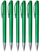 500 x Ridge Twist Action Ballpens with Black Ink - Colour: Green - New Boxed Stock - Ref: 102012.09.