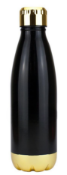 36 x Miami 500ml Stainless Steel Vacuum Flasks with Gold Trim - Colour: Black - New Boxed Stock
