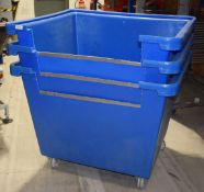 3 x Large Blue Bin Caddies on Castors - Dimensions: H86 x W110 x D100 cms - Ref: VSS211Lo