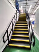 1 x Heavy Duty Modular Industrial Steel Staircase - Overall Dimensions: H302 (410 with Hand Rail)