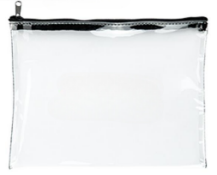 300 x Lexicon Transparant Clear Pencil Case with Coloured Zip - Colour: Black - New Boxed Stock