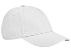 10 x 5 Panel Baseball Caps - EarthAware Organic Cotton in White - New Stock - Ref: 4311.06