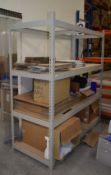 1 x Boltless Warehouse Shelving Unit with Wooden Shelves - Dimensions: H x W x D cms