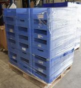 40 x Plastic Front Loading Storage Crates - Heavy Duty Stackable Boxes With Easy Access Design