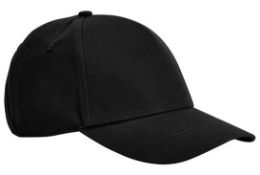 10 x 5 Panel Baseball Caps - EarthAware Organic Cotton in Black - New Stock - Ref: 4311.03