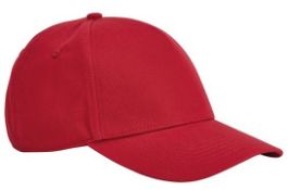 10 x 5 Panel Baseball Caps - EarthAware Organic Cotton in Red - New Stock - Ref: 4311.05