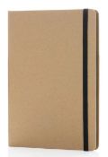 50 x Borrowdale A5 Hardback Notebooks with Cream Lined Paper - Colour: Natural and Elastic in Black