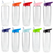 180 x Arizona 750ml Coloured Drinks Bottles with Screw Tops Lids Featuring Flip Out Straw Spout