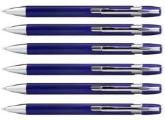 500 x Jupiter Push Action Metal Ballpens with Black Ink Refill - Colour: Blue - New Boxed Stock - Re