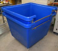 3 x Large Blue Bin Caddies on Castors - Dimensions: H86 x W110 x D100 cms - Ref: VSS246Lo
