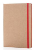 50 x Borrowdale A5 Hardback Notebooks with Cream Lined Paper - Colour: Natural and Elastic in Red