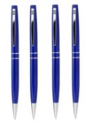 500 x Bellagio Twist-Action Metal Ballpens - Colour: Blue - New Boxed Stock - Ref: 101033.04.25