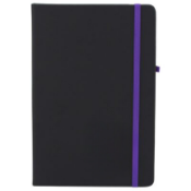 50 x Ebony A5 Soft PU Hardback Notebooks Containing 192 Pages of Lined Cream Paper - Colour: Black