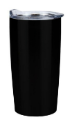 36 x Remo Stainless Steel Drinks Tumblers with Clear Sip Through Lid - Colour: Black - New Boxed