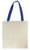 200 x Liberty 100% Natural 6oz Cotton Shopper Bags - Colour: Natural/Blue - New Boxed Stock