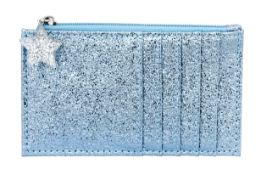 400 x Crushed Foil Card & Coin Purses - Colour: Blue - New Boxed Stock - Ref: TSC-ICE800423