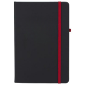 50 x Ebony A5 Soft PU Hardback Notebooks Containing 192 Pages of Lined Cream Paper - Colour: Black