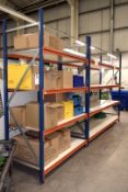 1 x Heavy Duty Warehouse Shelving - Includes 4 x Uprights, 16 x Cross Beams and Wooden Shelves