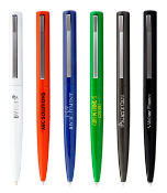 250 x Click Ballpens Featuring a Gloss Finish, Lever Systems and Smooth Glossy Ink - Colour: White