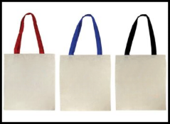 2,400 x Liberty 100% Natural 6oz Cotton Shopper Bags - Colour: Natural with Black, Red and Blue