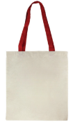 200 x Liberty 100% Natural 6oz Cotton Shopper Bags - Colour: Natural/Red - New Boxed Stock