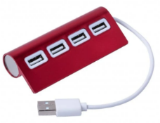120 x Multi 4 Port USB Aluminium Alloy Hub Colour: Red - New Boxed Stock - Ref: 303062.05.06