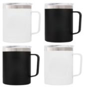 1,080 x Savannah 330ml Stainless Steel Mugs with Handle and Push Fit Sipper Lids