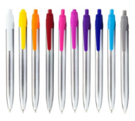 500 x Jazz Ballpens Featuring a Silver Barrel and Black Ink - Colour: Silver / Red - New Boxed Stock