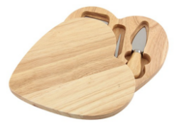 18 x Heart Shaped Cheese Board Sets - New Boxed Stock - Ref: 4201