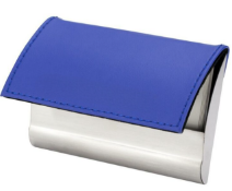 200 x Westminster Brushed Stainless Steel Business Card Case in Blue - New Boxed Stock - Ref: 402007