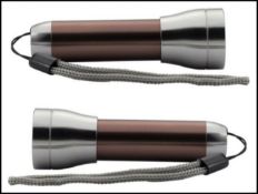 1,000 x Aluminium LED Pocket Torch- Brushed Steel Effect Finish - Colour: Bronze - New Boxed Stock
