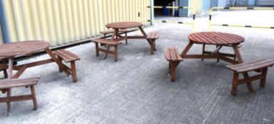 3 x Outsunny Outdoor Round Pub Style Garden Table and Bench Sets