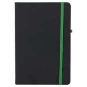50 x Ebony A5 Soft PU Hardback Notebooks Containing 192 Pages of Lined Cream Paper - Colour: Black