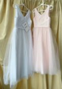 2 x Lanico Bridesmaid Dresses - Colours White and Pink - Size: 6 JR - Ref: LB440- CL823 -