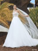 1 x Pronovias Wedding Dress Model Skellig - UK 10 - Colour: Off White/Nude - Original Price £2,010
