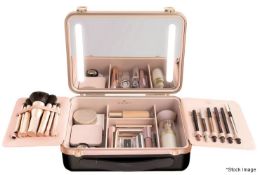 1 x BEAUTIFECT Illuminated Make-Up Carry Case With Built-in Mirror in Black - Original Price £299.00
