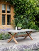 1 x Large Burford Table Made From Acacia And Poly-Stone - Natural Finish - RRP £1,500.00 - Ref:
